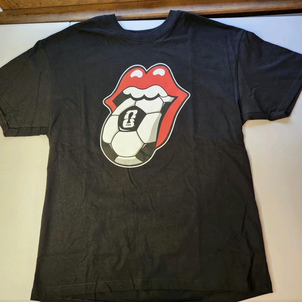 Rolling Stones FIFA 2026 Tongue Graphic T-Shirt Black L